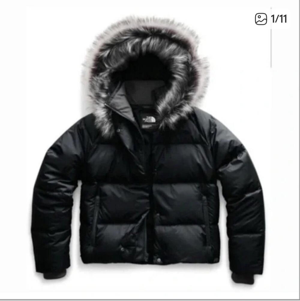 The North Face Black Jacket with Faux Fur Trim